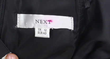 Next Women's Black White Check Strapless Dress Size 12