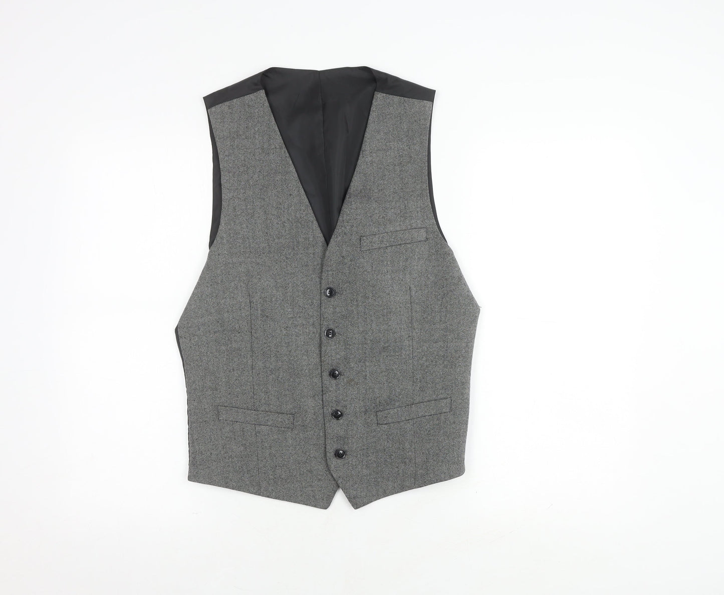 Marks & Spencer Women Grey Wool Blend Waistcoat, Size M