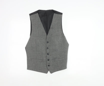 Marks & Spencer Women Grey Wool Blend Waistcoat, Size M