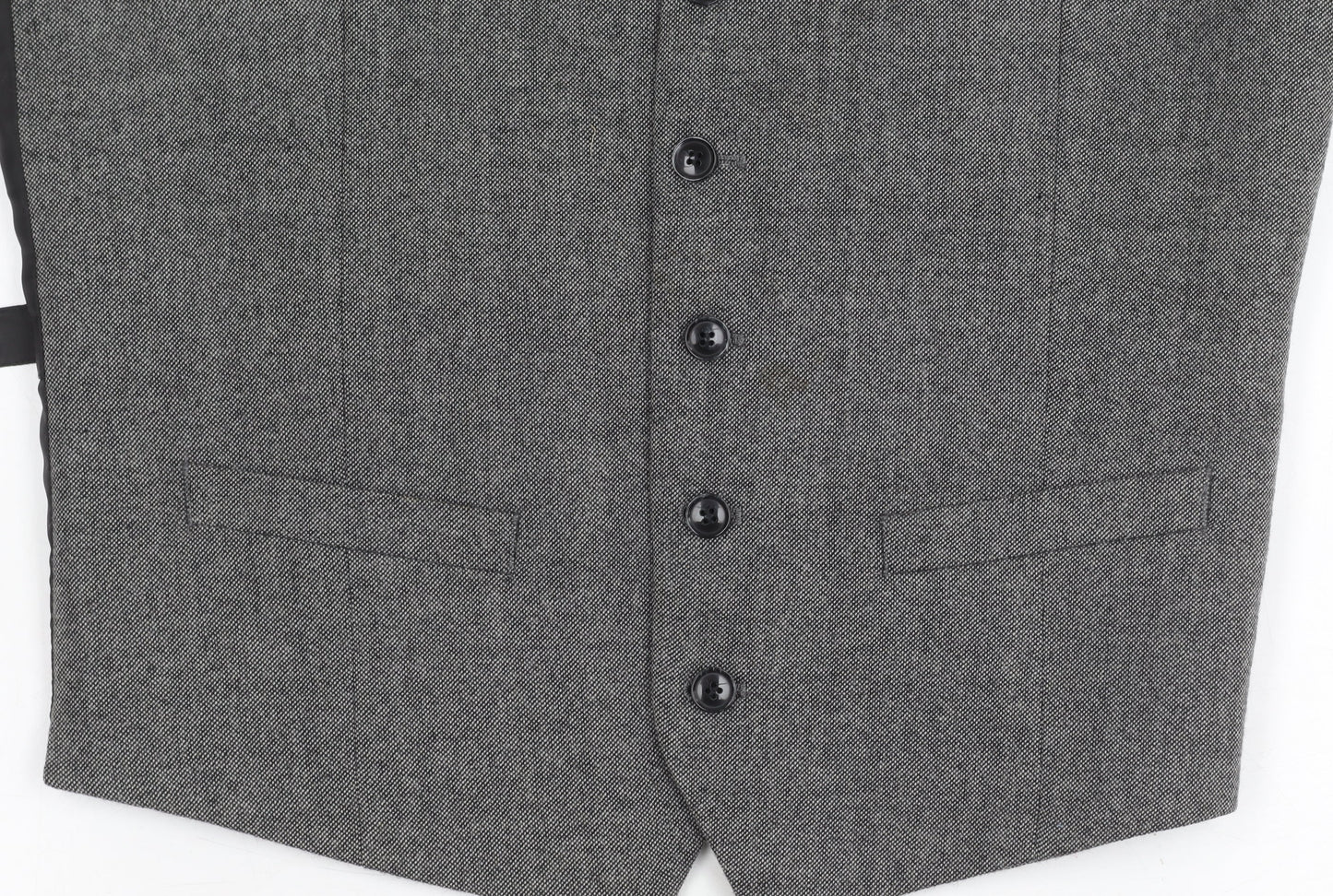 Marks & Spencer Women Grey Wool Blend Waistcoat, Size M