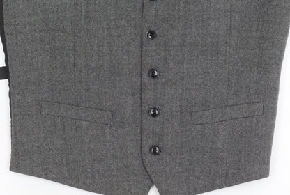 Marks & Spencer Women Grey Wool Blend Waistcoat, Size M