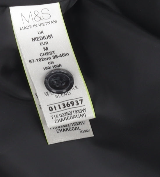 Marks & Spencer Women Grey Wool Blend Waistcoat, Size M