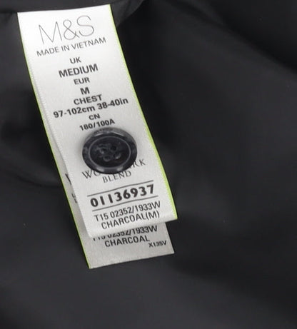 Marks & Spencer Women Grey Wool Blend Waistcoat, Size M