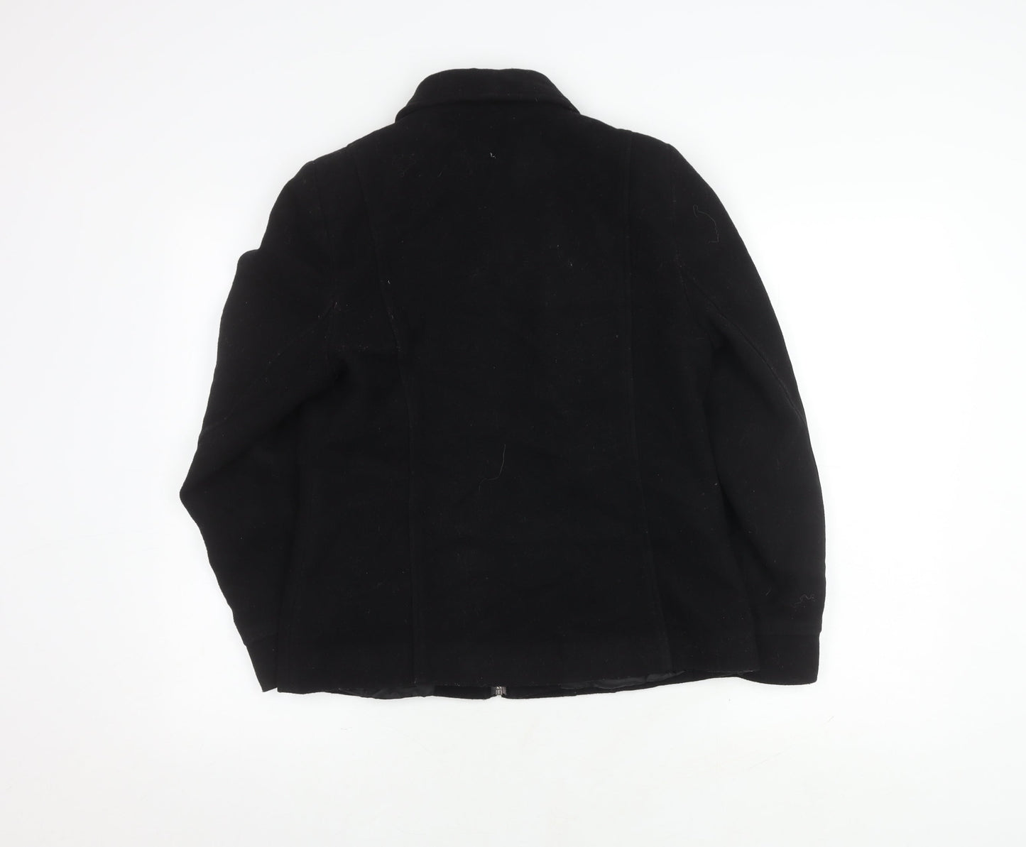 Amaranto Women's Black Wool Zip Jacket Size 10