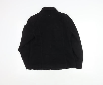 Amaranto Women's Black Wool Zip Jacket Size 10