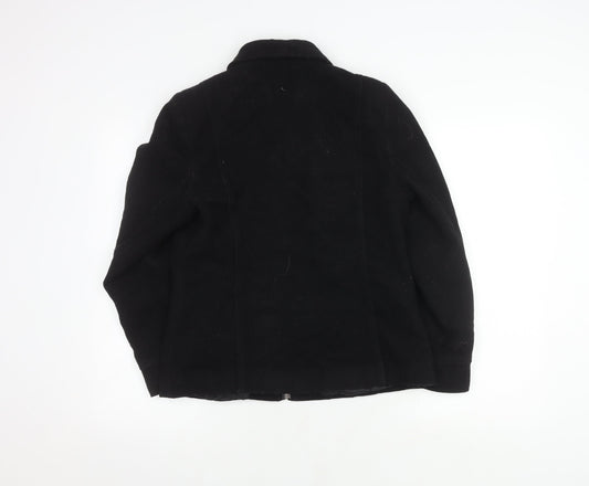 Amaranto Women's Black Wool Zip Jacket Size 10