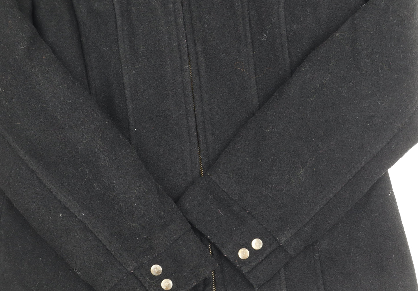 Amaranto Women's Black Wool Zip Jacket Size 10