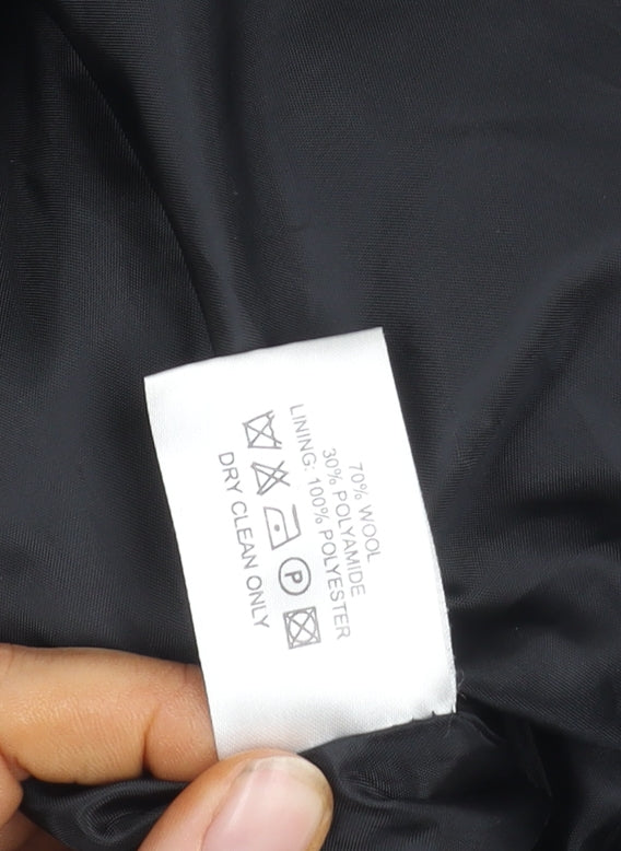 Amaranto Women's Black Wool Zip Jacket Size 10