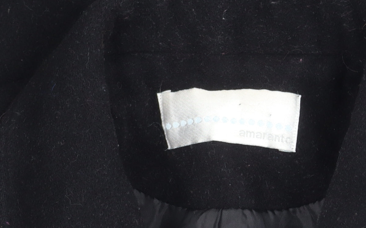 Amaranto Women's Black Wool Zip Jacket Size 10