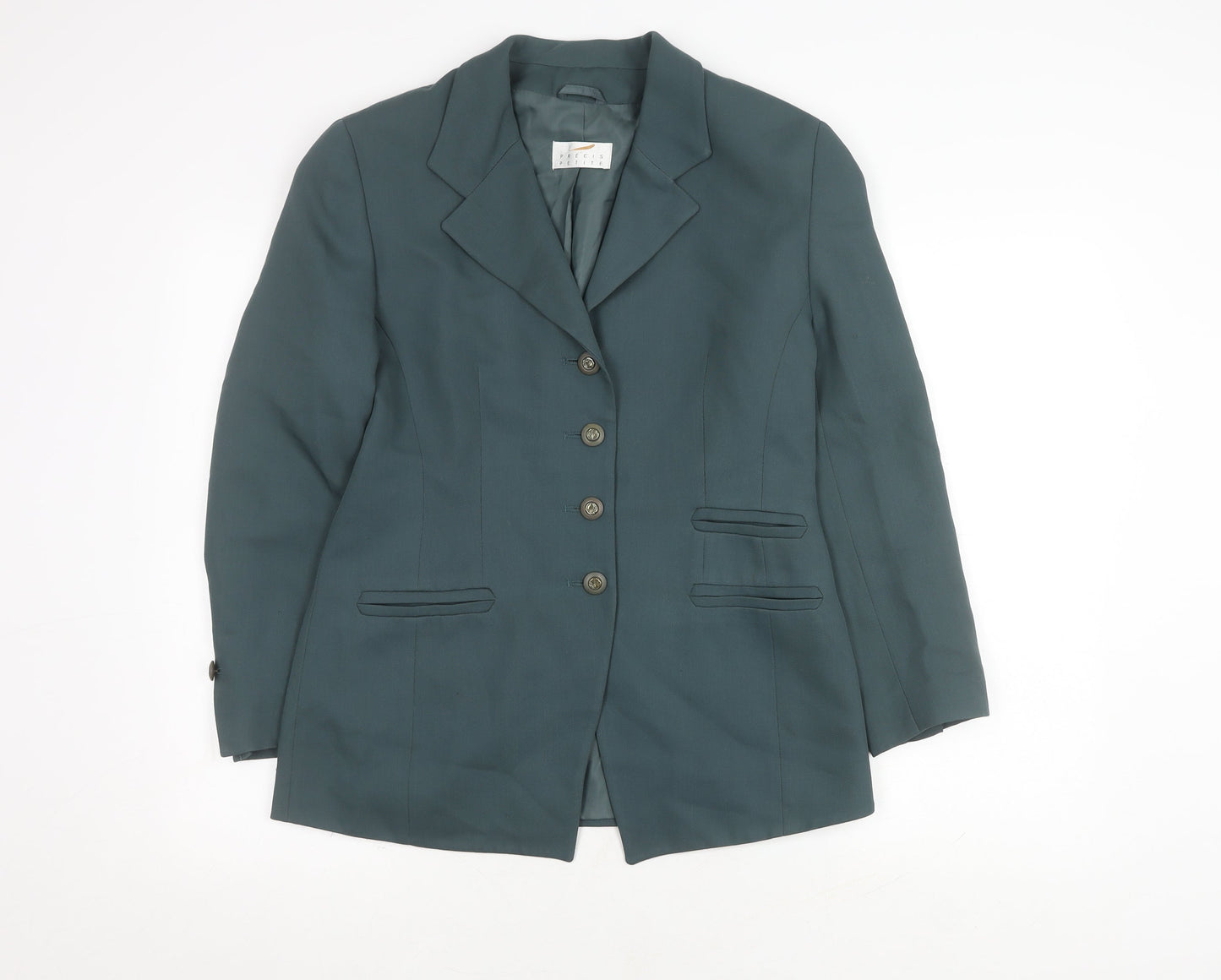 Precis Petite Women's Green Blazer Size 12 Lined Elegant