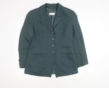Precis Petite Women's Green Blazer Size 12 Lined Elegant