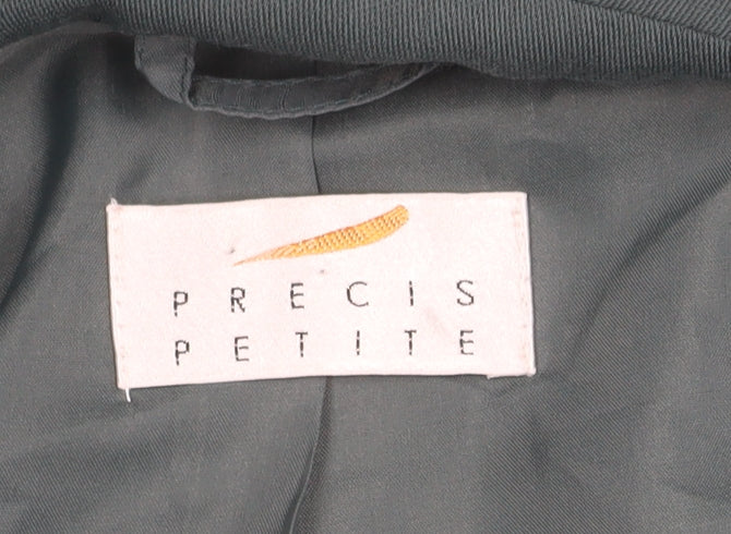 Precis Petite Women's Green Blazer Size 12 Lined Elegant