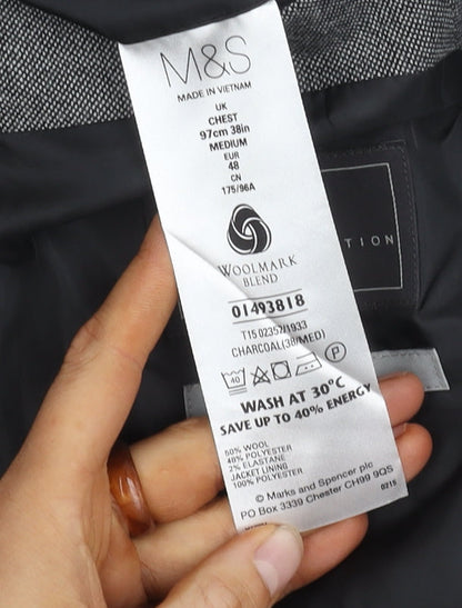 Mens UK Size 38 Marks and Spencer Regular Grey Suit Jacket
