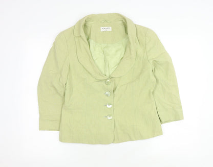 Kaliko Women's Green Blazer, Size 12, Shawl Collar