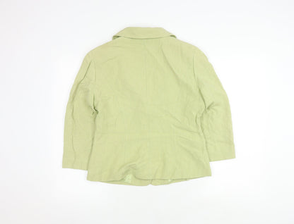 Kaliko Women's Green Blazer, Size 12, Shawl Collar