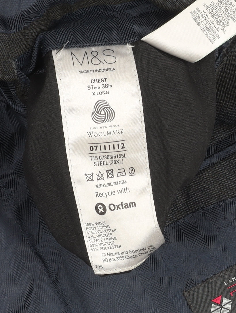 Mens UK Size 38 Marks and Spencer Regular Grey Suit Jacket