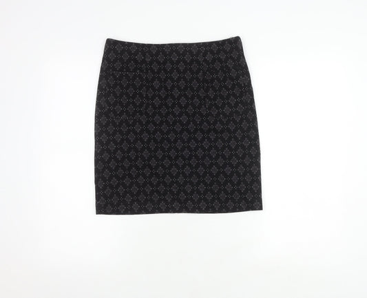 Fat Face Women's Black Pencil Skirt Size 8 Geometric