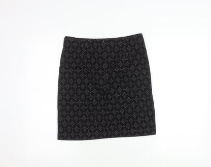 Fat Face Women's Black Pencil Skirt Size 8 Geometric
