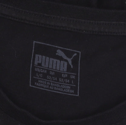 Puma Men's Black Graphic Sports T-Shirt, Size L