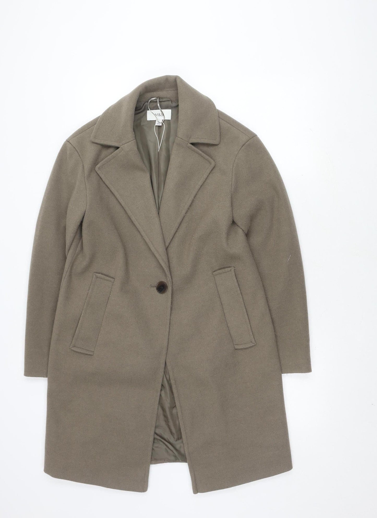 Womens UK Size 8 Marks and Spencer Grey Overcoat