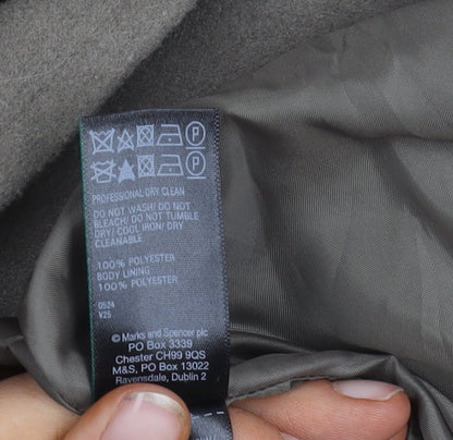 Womens UK Size 8 Marks and Spencer Grey Overcoat
