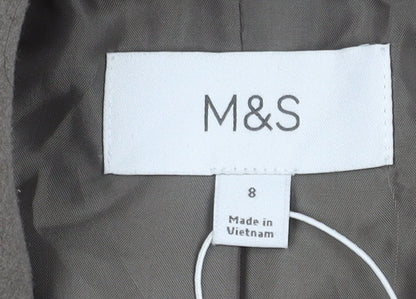 Womens UK Size 8 Marks and Spencer Grey Overcoat