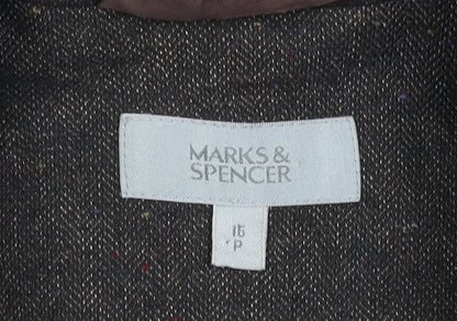 Marks and Spencer Women's Petite Blazer, Size 16, Brown