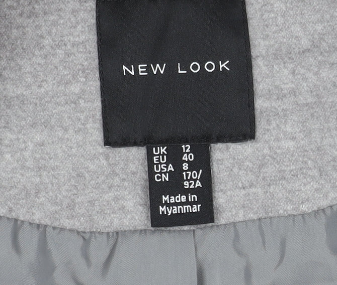 Womens UK Size 12 New Look Grey Basic Jacket