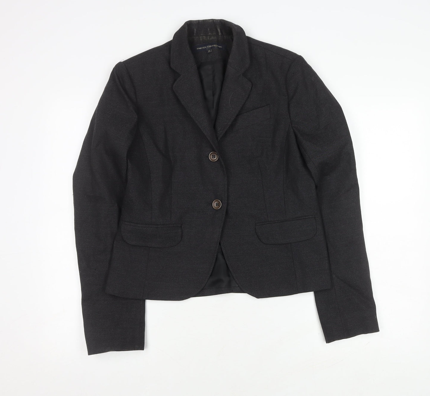 French Connection Women's Black Blazer Size 12 Classic Wool