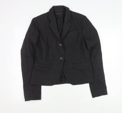 French Connection Women's Black Blazer Size 12 Classic Wool