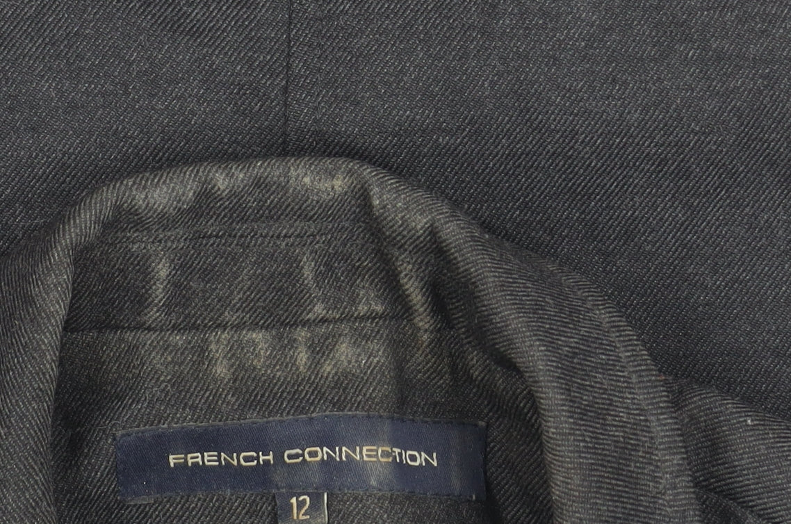 French Connection Women's Black Blazer Size 12 Classic Wool
