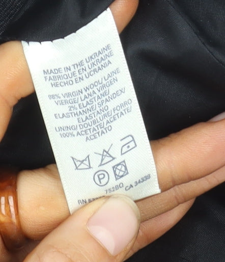 French Connection Women's Black Blazer Size 12 Classic Wool