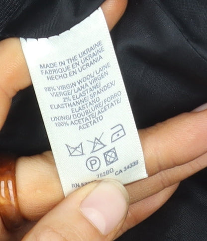 French Connection Women's Black Blazer Size 12 Classic Wool