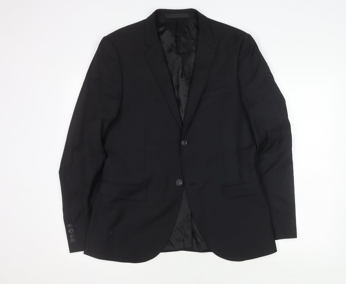 Mens UK Size 40 Topman Regular Black Suit Jacket