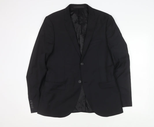 Mens UK Size 40 Topman Regular Black Suit Jacket