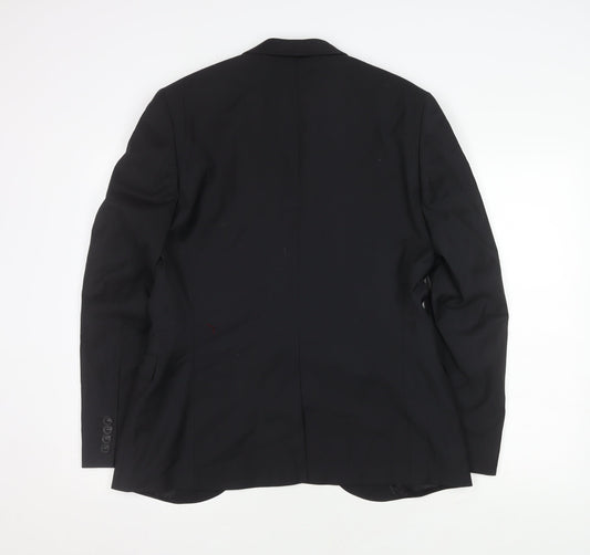 Mens UK Size 40 Topman Regular Black Suit Jacket