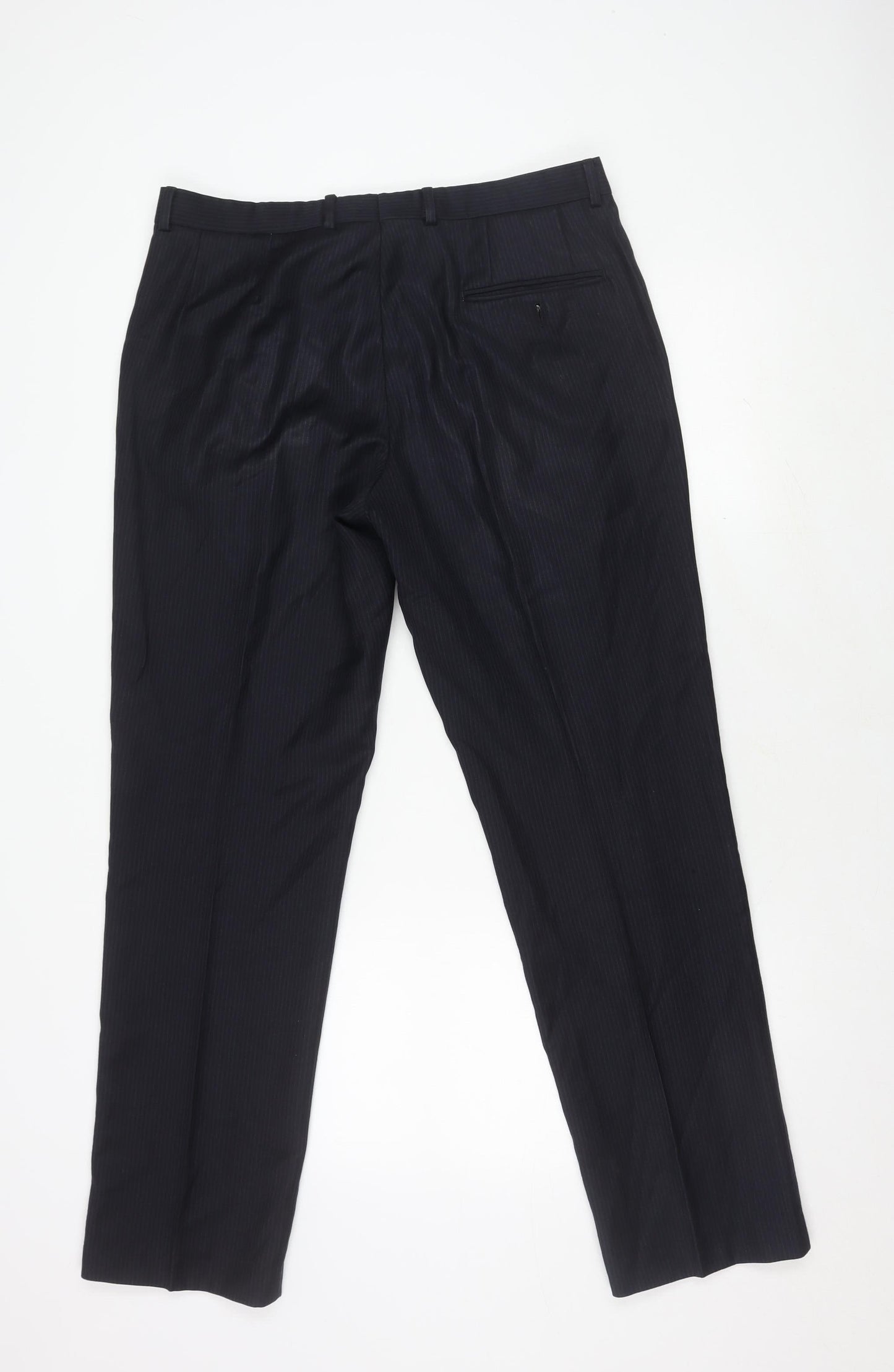 John Lewis Men's Black Wool Trousers - Size 34