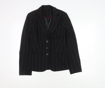 New Look Women's Black Pinstripe Blazer, Size S