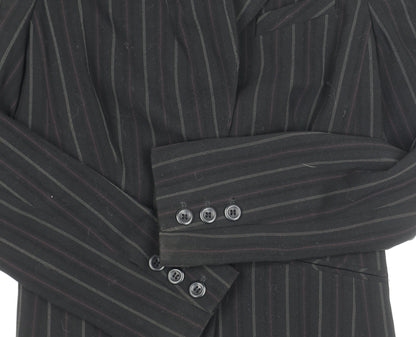 New Look Women's Black Pinstripe Blazer, Size S