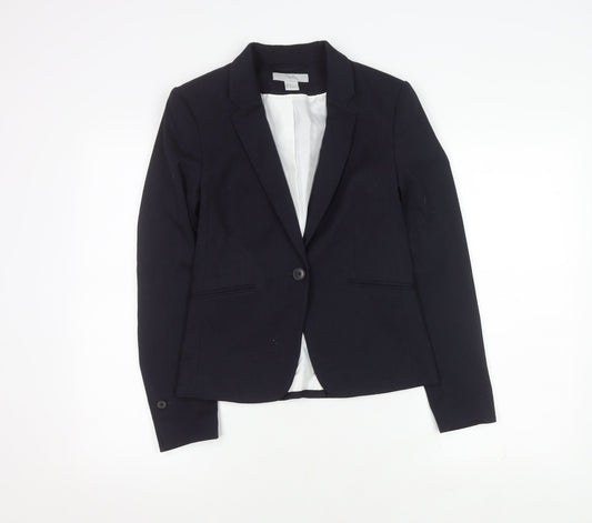 H&M Women's Black Suit Jacket Size 6 Regular Fit