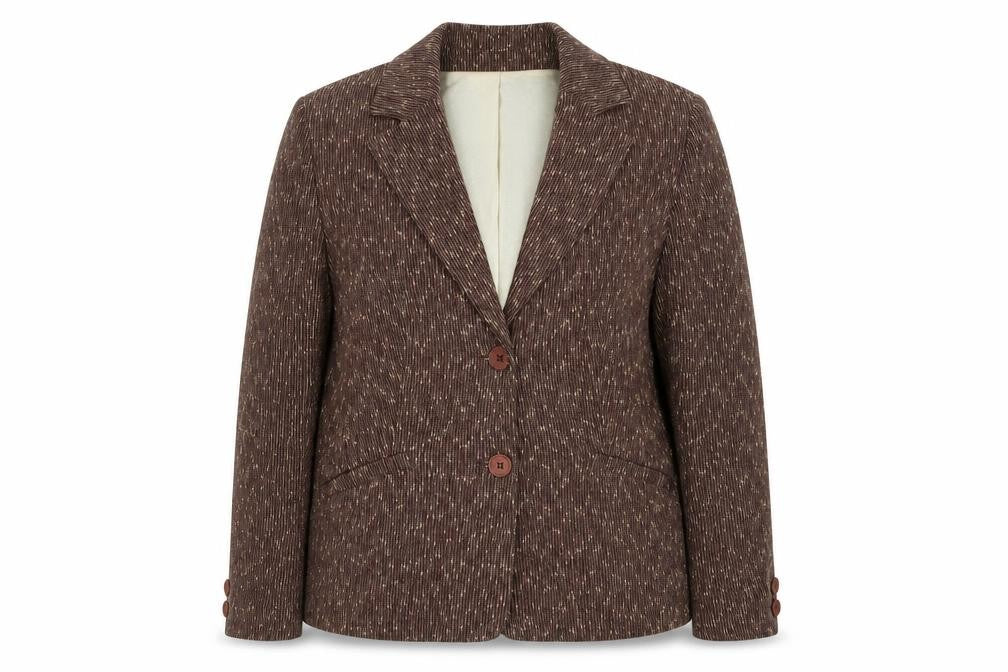 Klass Women's Brown Flecked Blazer, Size 16, Two-Button