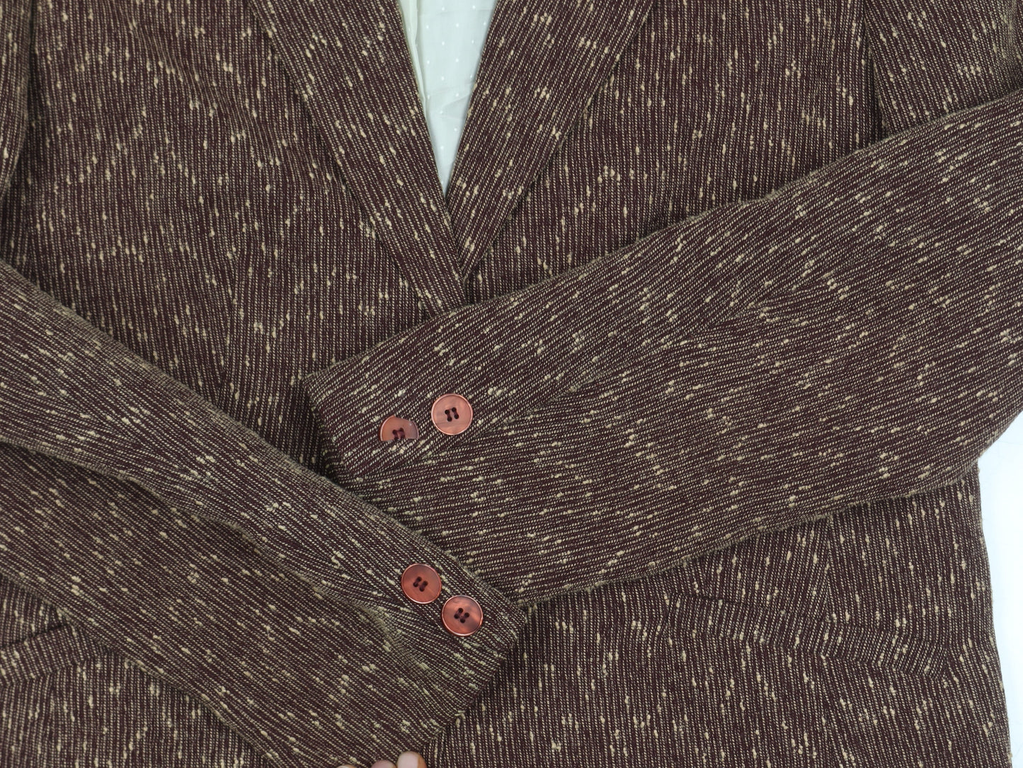 Klass Women's Brown Flecked Blazer, Size 16, Two-Button