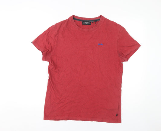 Superdry Men's Red L T-Shirt, Short Sleeve, Classic Style