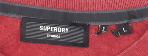 Superdry Men's Red L T-Shirt, Short Sleeve, Classic Style