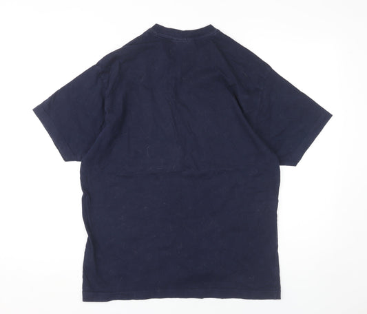 Kangol Men's V-Neck Blue T-Shirt, Size M