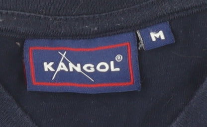 Kangol Men's V-Neck Blue T-Shirt, Size M
