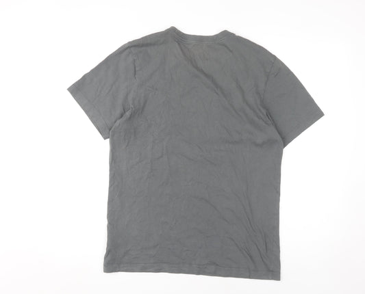 Nike Men's Grey Crew Neck T-Shirt, S, Cotton, Logo