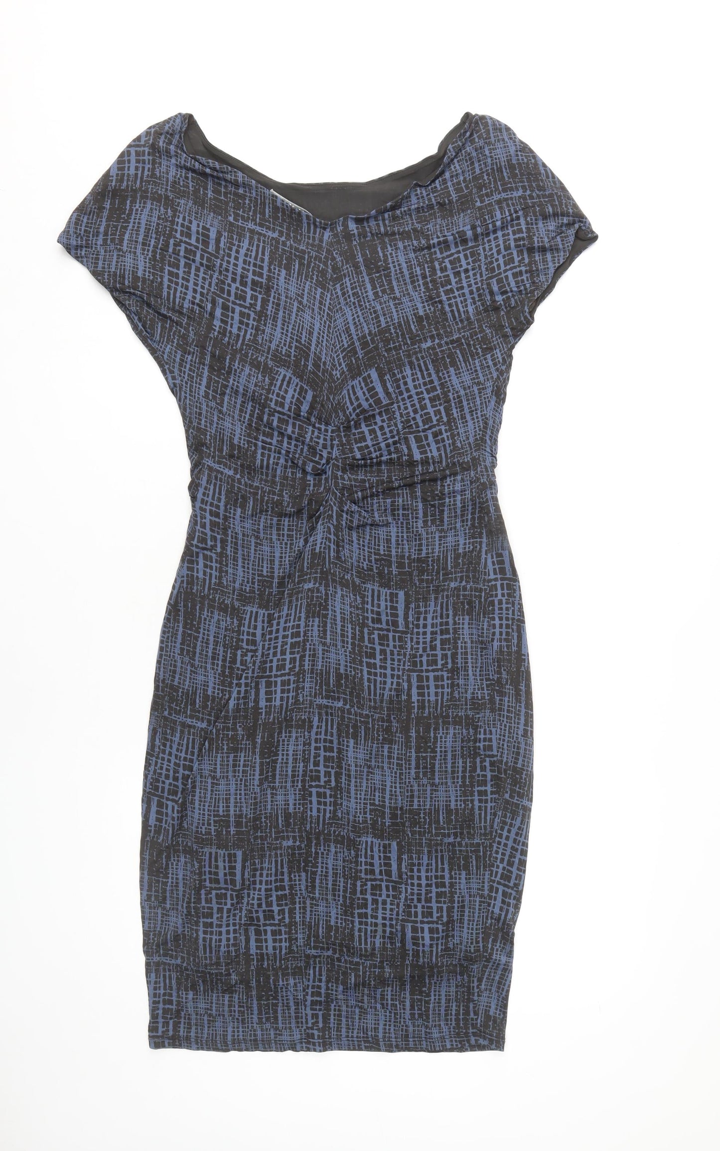 Max Mara Women’s Blue Sheath Dress Geometric Size 18