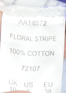 Cotton Traders Women's Multicoloured Floral T-Shirt Size 10