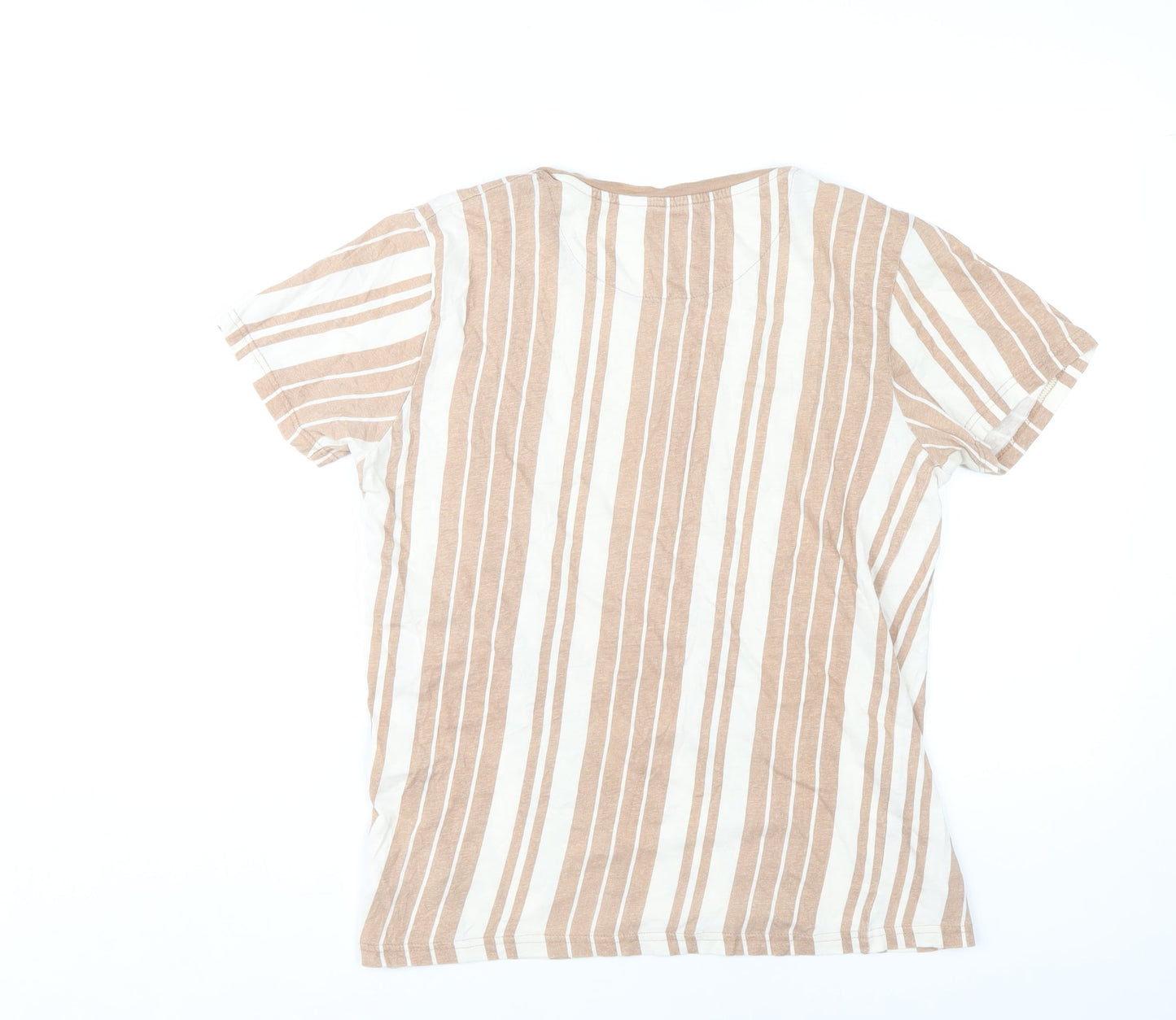 Womens UK Size M Brave Soul Beige Basic T-Shirt